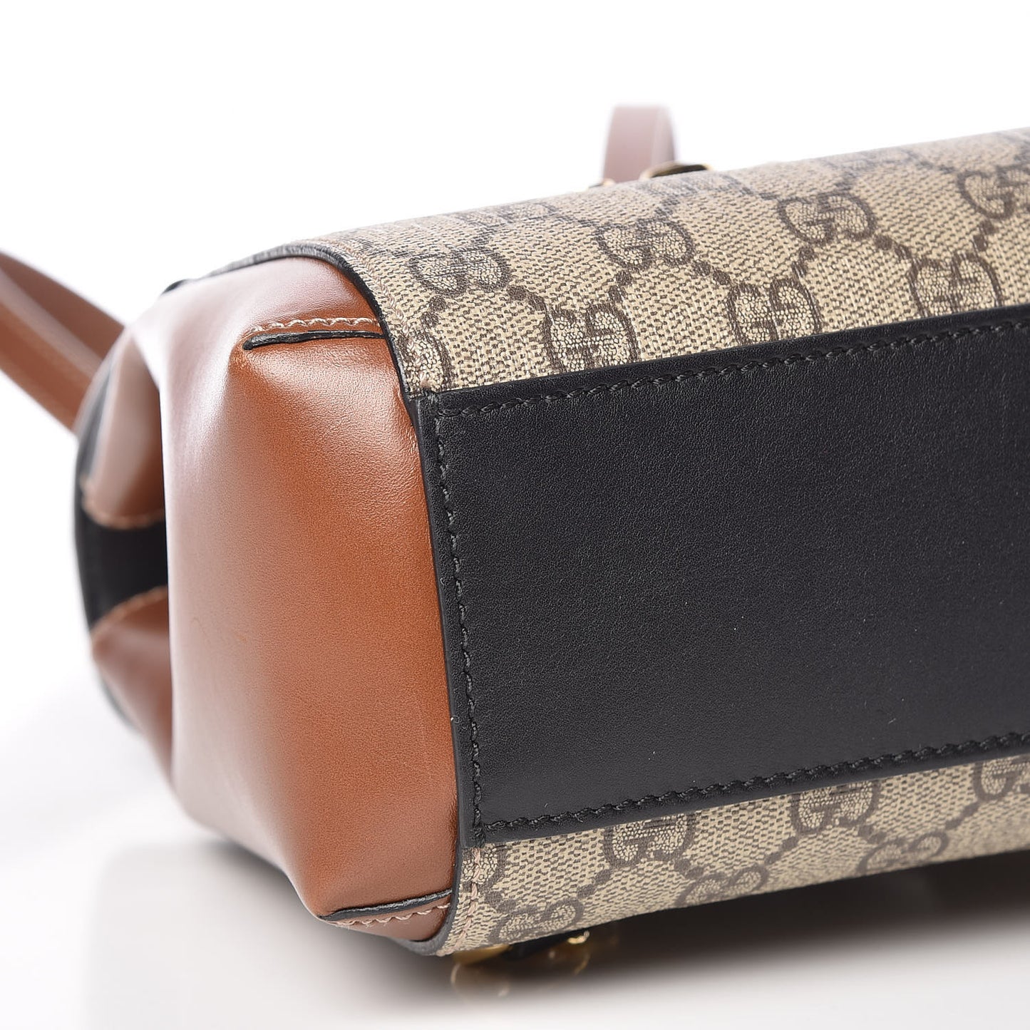 GG Supreme Monogram Calfskin Padlock Backpack Beige Cuir Black