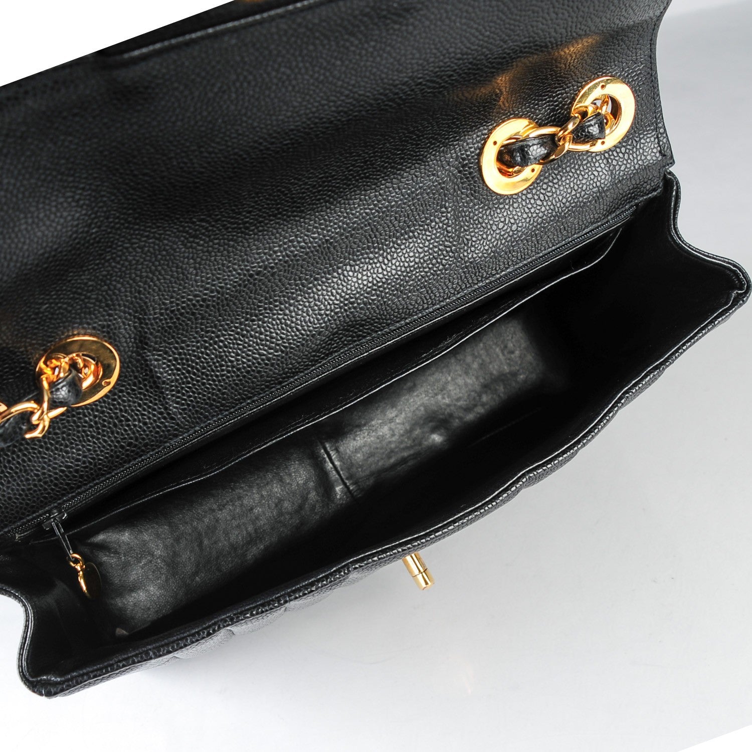 Chanel Caviar Vertical Quilted Jumbo Flap Black 5 of 9