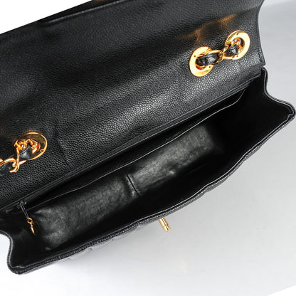 Chanel Caviar Vertical Quilted Jumbo Flap Black 5 of 9