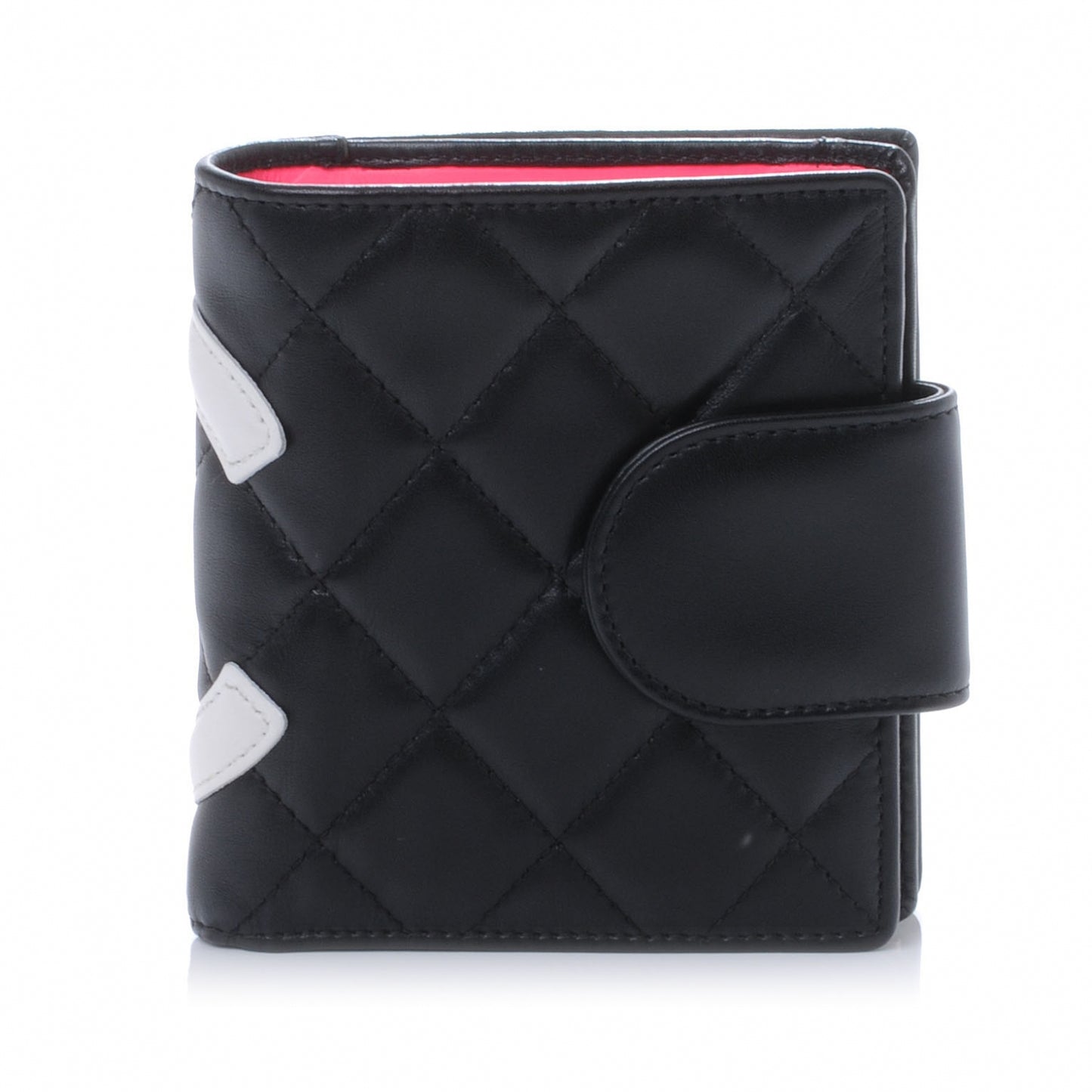Calfskin Quilted Bi-fold Wallet Black White
