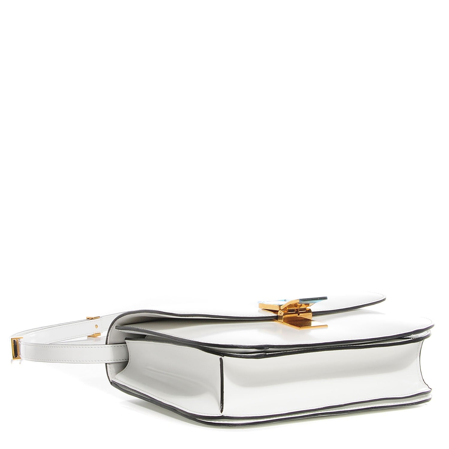 Celine Spazzolato Calfskin Medium Classic Box Flap Bag White 4 of 8