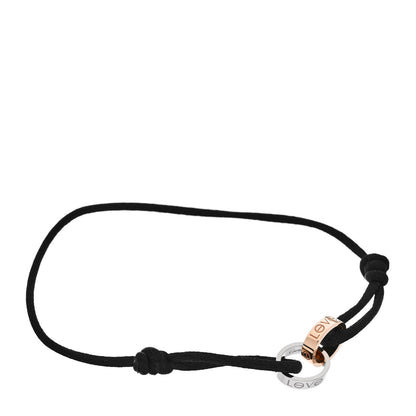 Cartier 18K White Pink Gold Charity LOVE Adjustable Cord Bracelet Black 1 of 7