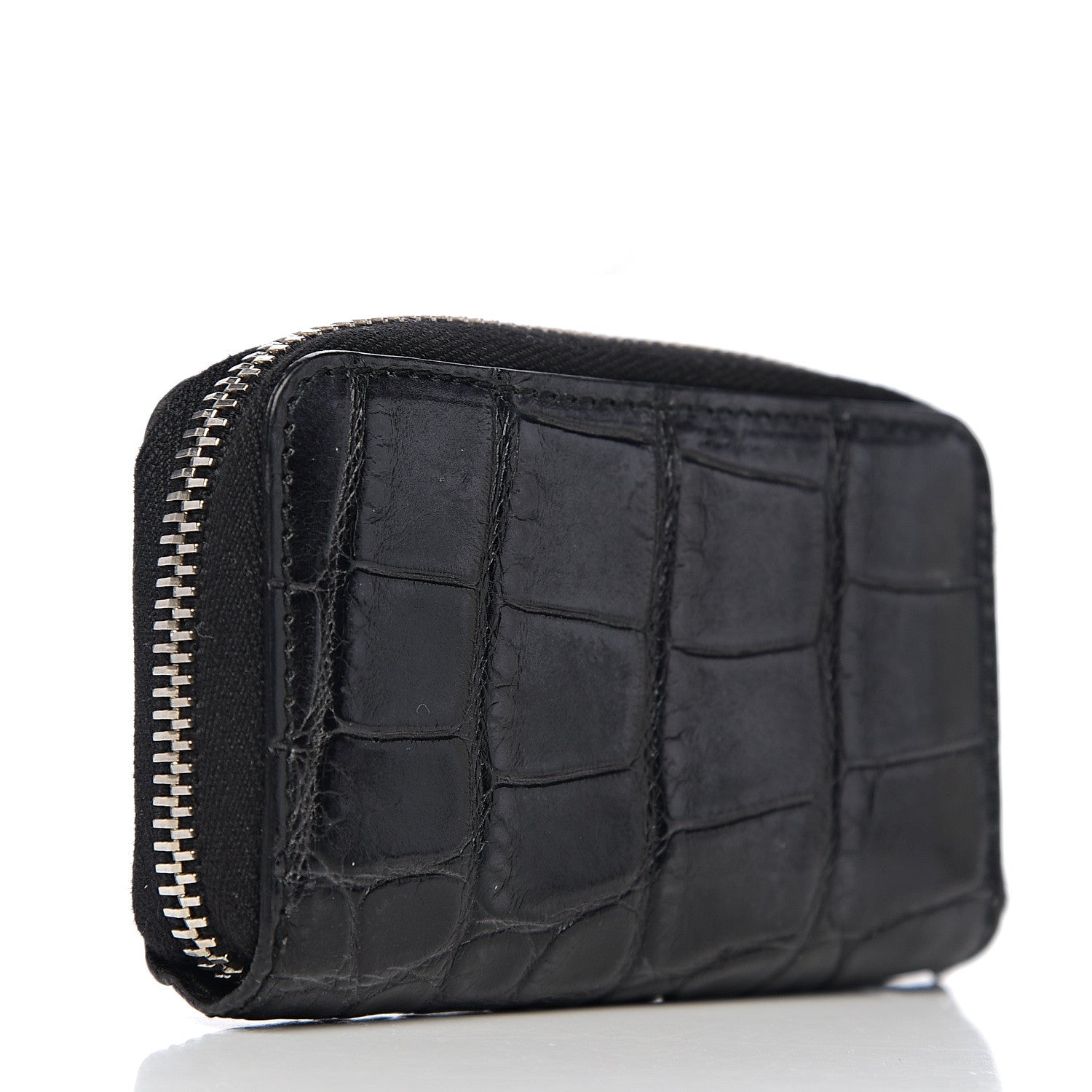 Gucci Crocodile Zip Around Card Case Black 2 of 7