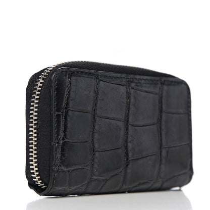 Gucci Crocodile Zip Around Card Case Black 2 of 7