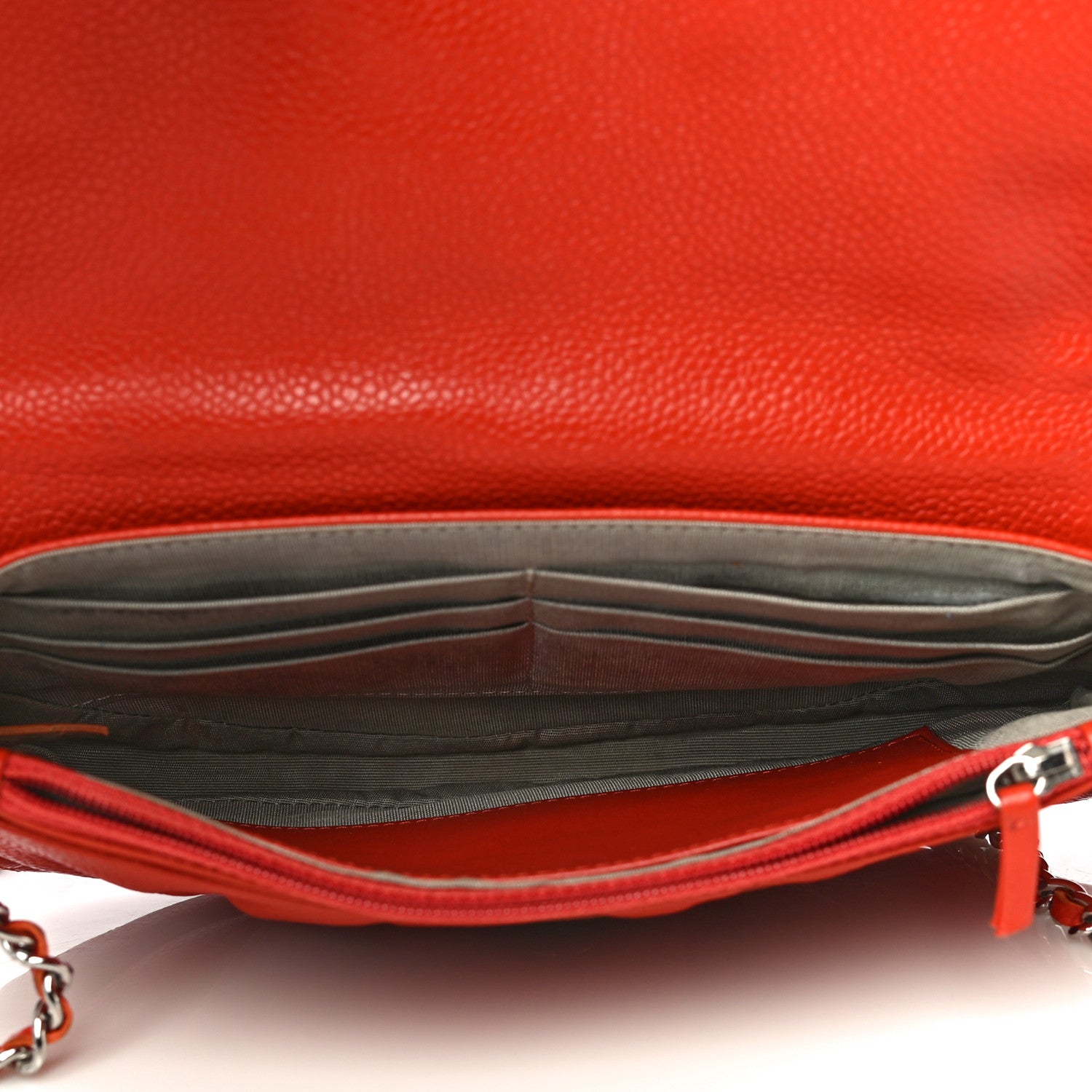 Chanel Lambskin Half Moon Wallet On Chain WOC Red 5 of 13