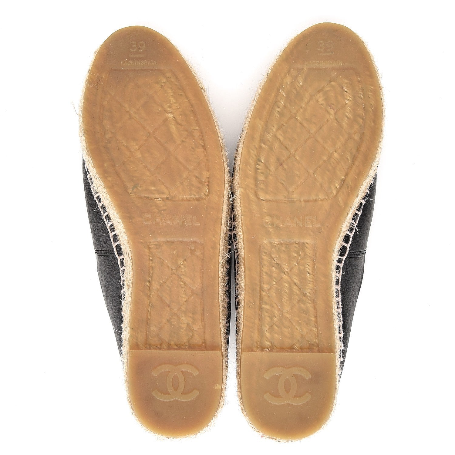 Chanel Lambskin Camellia CC Stud Espadrilles 39 Black 5 of 10