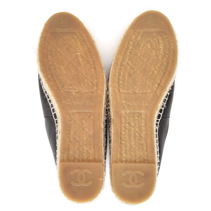 Chanel Lambskin Camellia CC Stud Espadrilles 39 Black 5 of 10