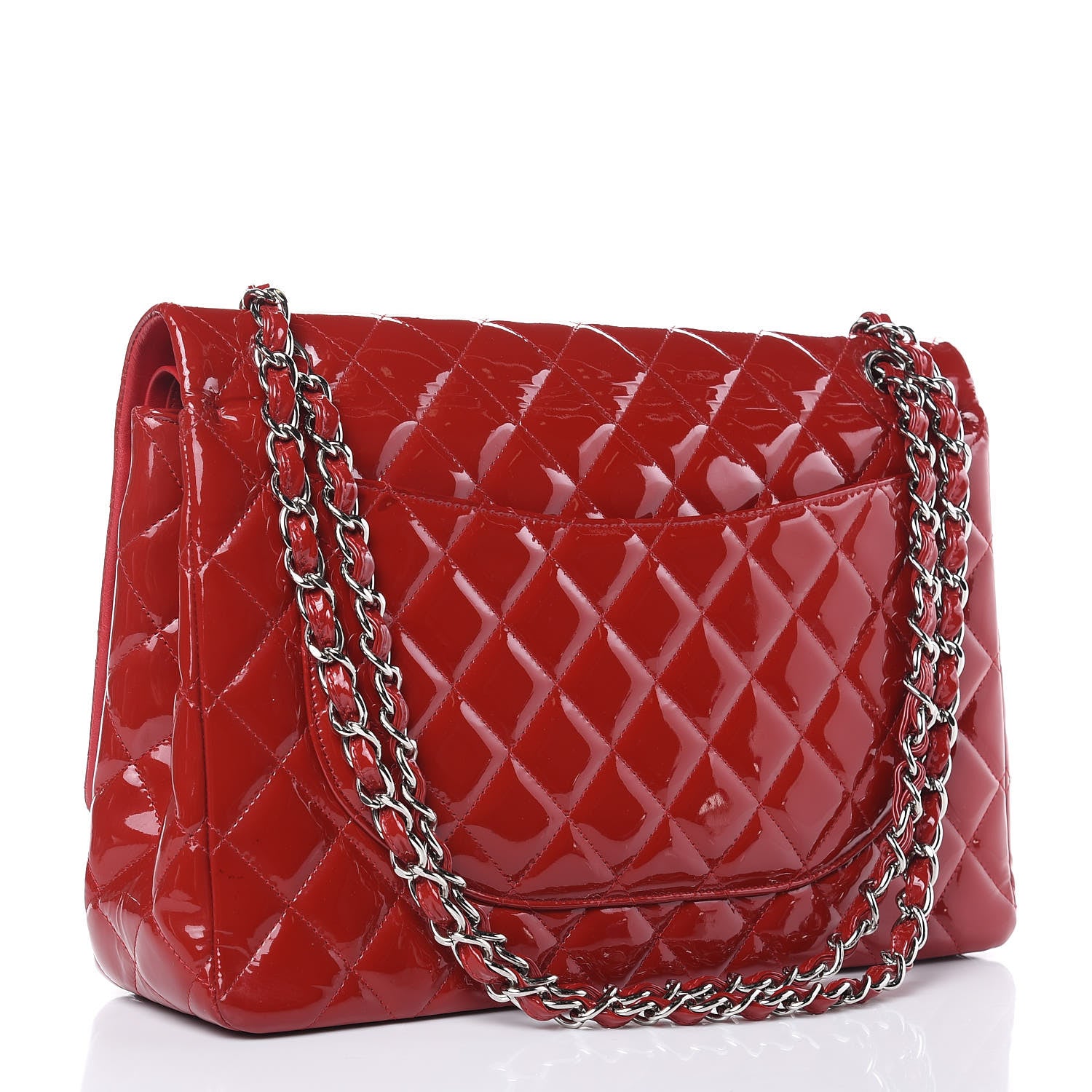Chanel Patent Quilted Maxi Double Flap Red 3 of 18