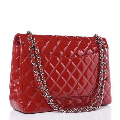 Chanel Patent Quilted Maxi Double Flap Red 3 of 18
