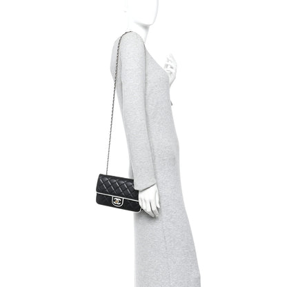 Chanel Lambskin Quilted Resin CC Mini Flap Bag Black White 2 of 11