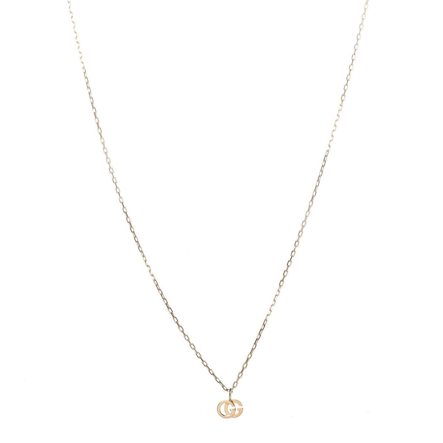 18K Yellow Gold Blue Topaz Running G Pendant Necklace