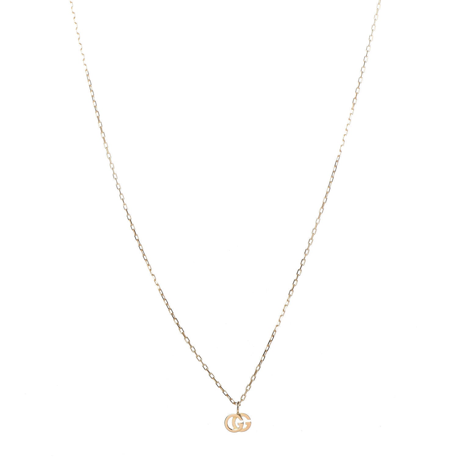 Gucci 18K Yellow Gold Blue Topaz Running G Pendant Necklace 1 of 6