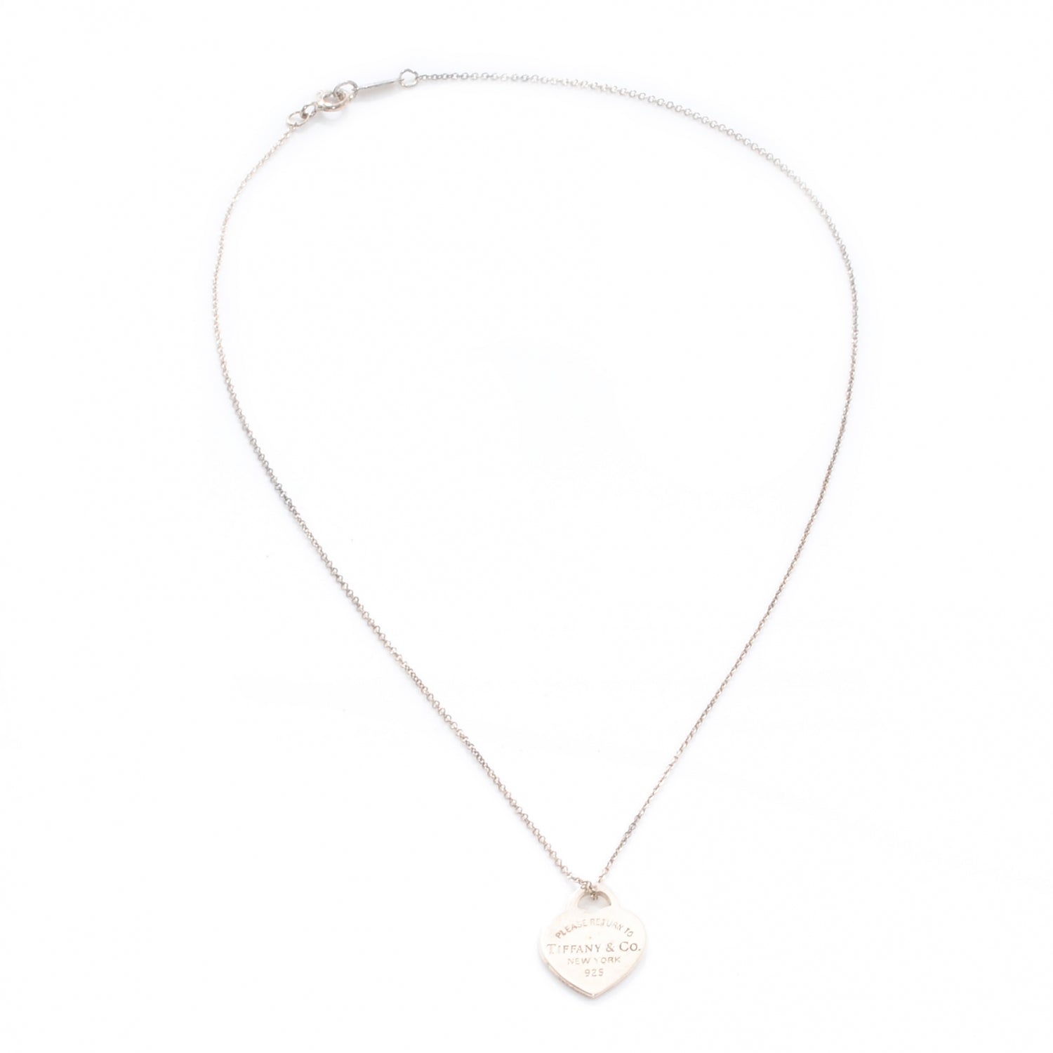 Tiffany Sterling Silver Small Return to Tiffany Heart Pendant Necklace 3 of 5