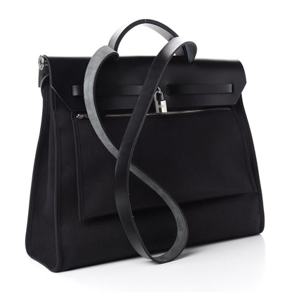 Hermes Toile Vache Hunter Herbag Zip 39 MM Black 3 of 9
