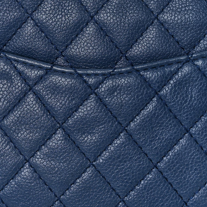 Chanel Washed Caviar Quilted Medium Double Flap Blue 8 of 10