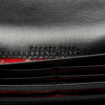 Gucci Calfskin Web Trapuntata GG Continental Wallet Black 5 of 5
