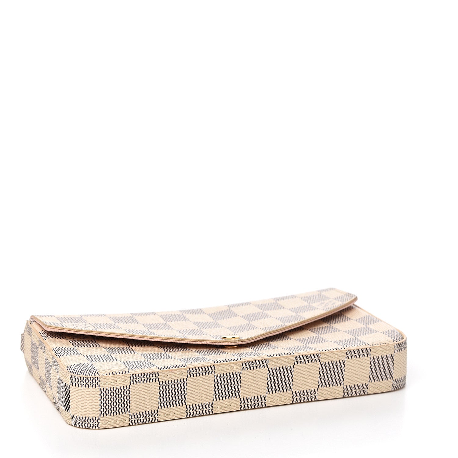 Louis Vuitton Damier Azur Pochette Felicie Chain Wallet Rose Ballerine 3 of 9