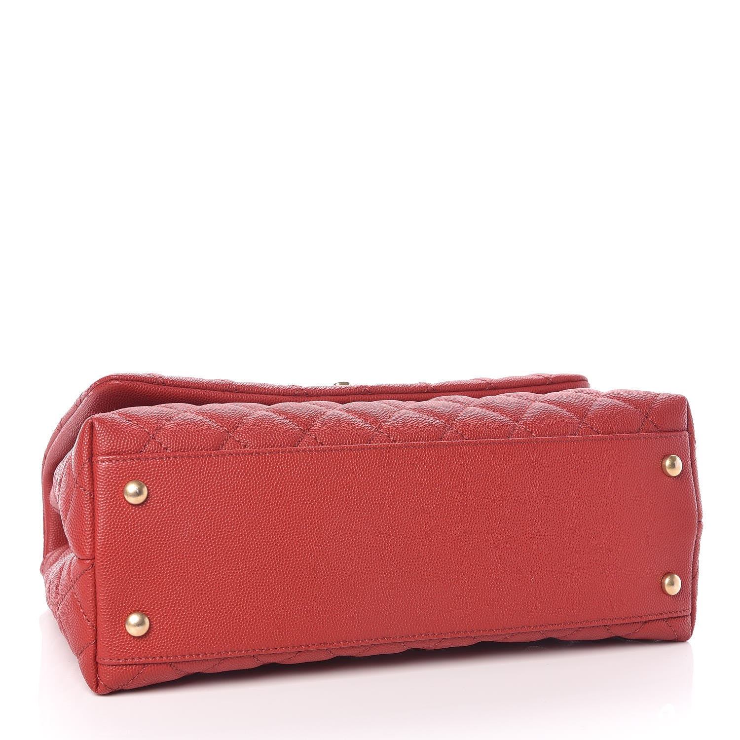Chanel Caviar Lizard Quilted Small Coco Handle Flap Red 5 of 11