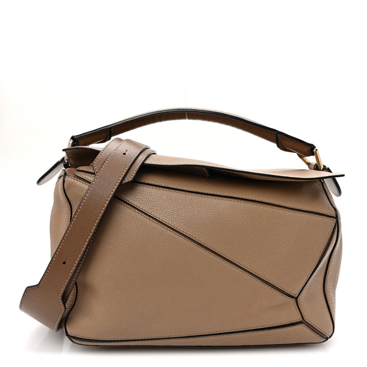 Calfskin Medium Puzzle Bag Sand Mink