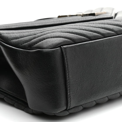 Saint Laurent Sheepskin Matelasse Chevron Monogram Large College Satchel Black 10 of 12