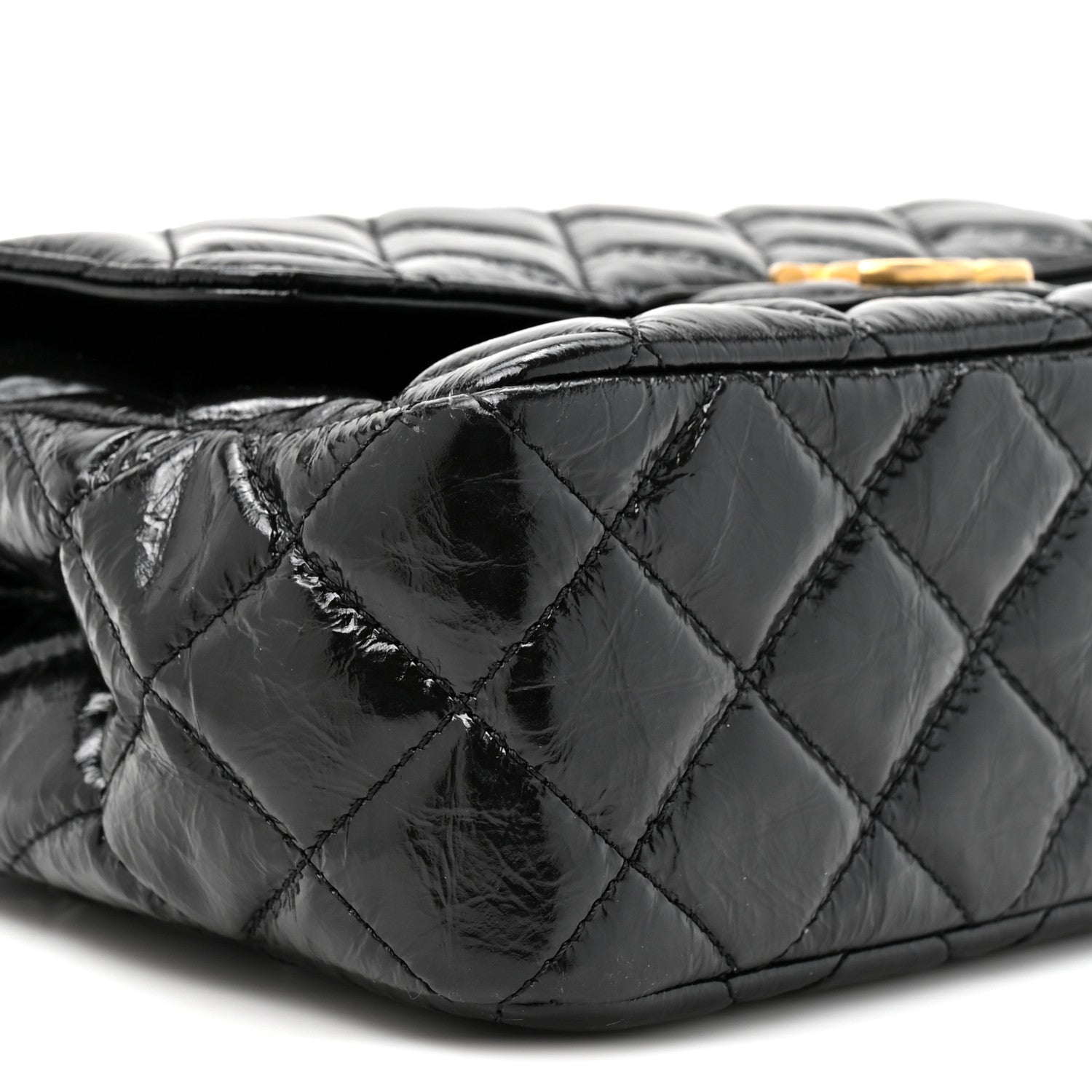 Chanel Shiny Crumpled Calfskin Quilted Wavy CC Hobo Black 10 of 10