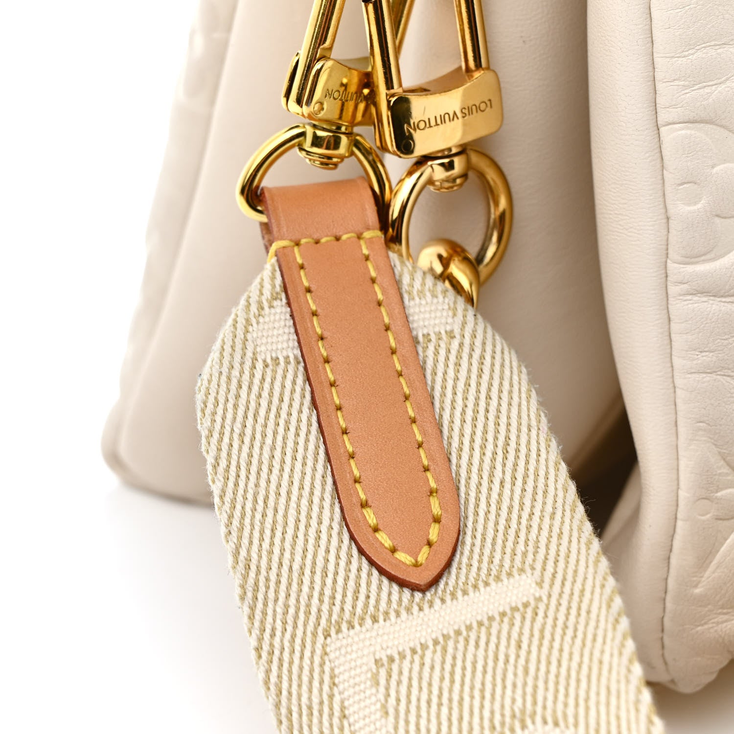 Louis Vuitton Lambskin Embossed Monogram Coussin PM Beige Cream 17 of 18