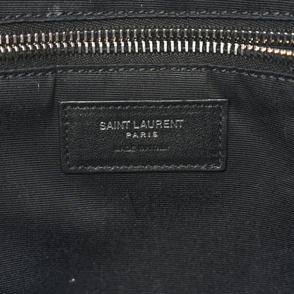 Saint Laurent Raffia Linen Calfskin Small Rive Gauche Tote Black 6 of 14