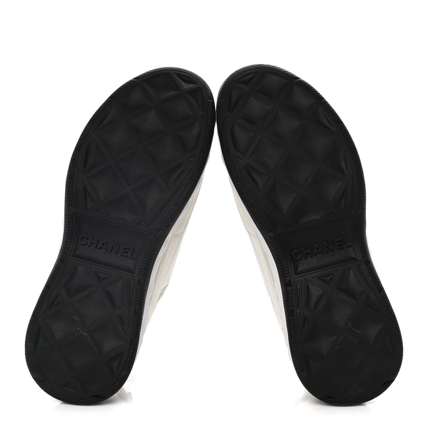 Chanel Fabric Calfskin Suede CC Sneakers 36 Ivory Black 5 of 8