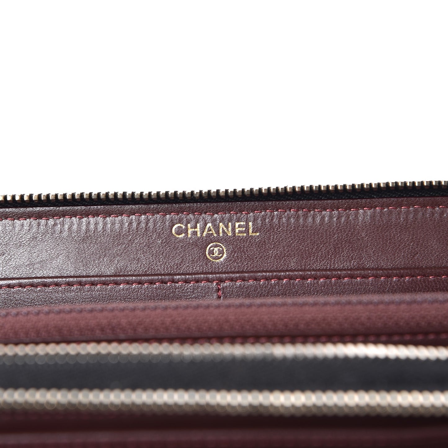 Lambskin Quilted Large Double Zip Around Organizer Wallet Black