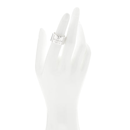 Gucci Sterling Silver 12mm Signature Band Ring 52 6 2 of 6
