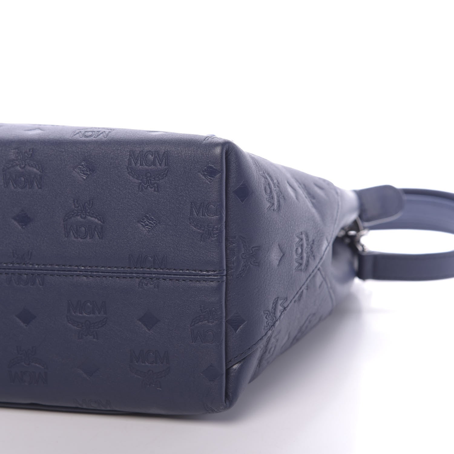 MCM Calfskin Ottomar Monogram Medium Klara Hobo Navy Blue 10 of 10