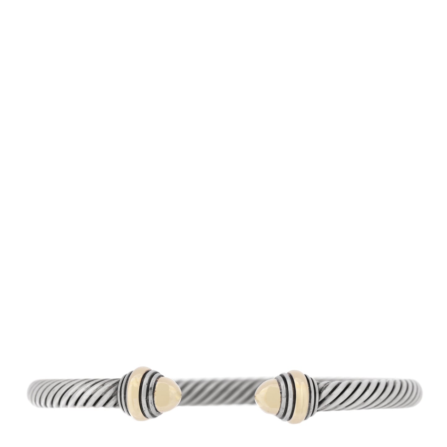 Sterling Silver 14K Yellow Gold 5mm Cable Classics Dome Bracelet