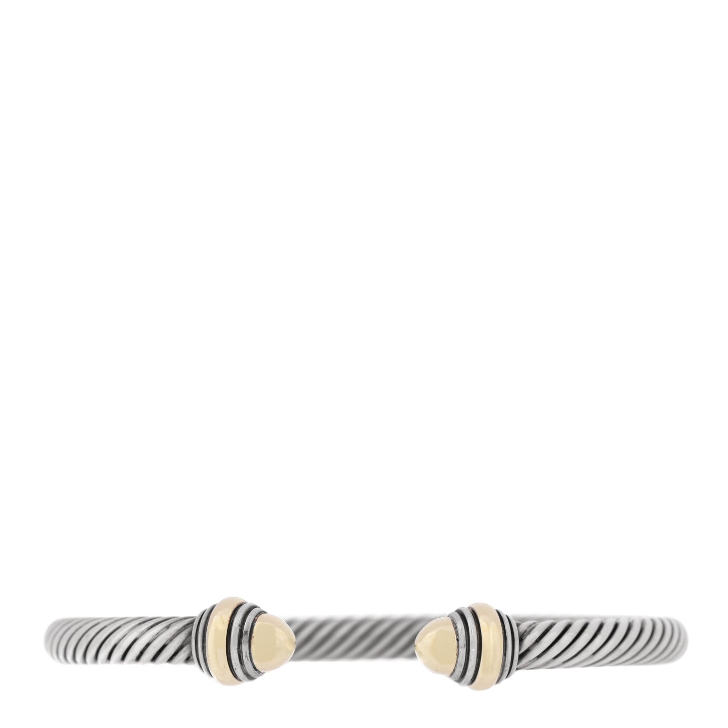David Yurman Sterling Silver 14K Yellow Gold 5mm Cable Classics Dome Bracelet 1 of 4