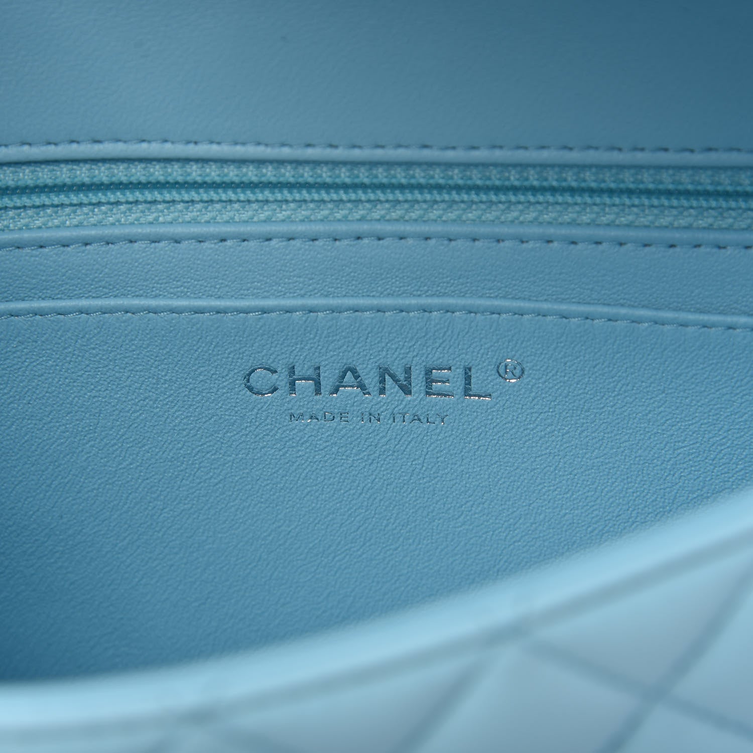 Chanel Lambskin Quilted Mini Rectangular Flap Neon Blue 8 of 10