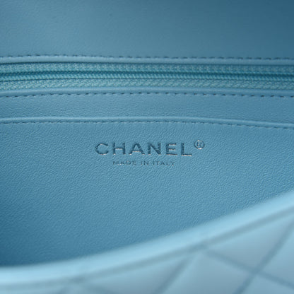 Chanel Lambskin Quilted Mini Rectangular Flap Neon Blue 8 of 10