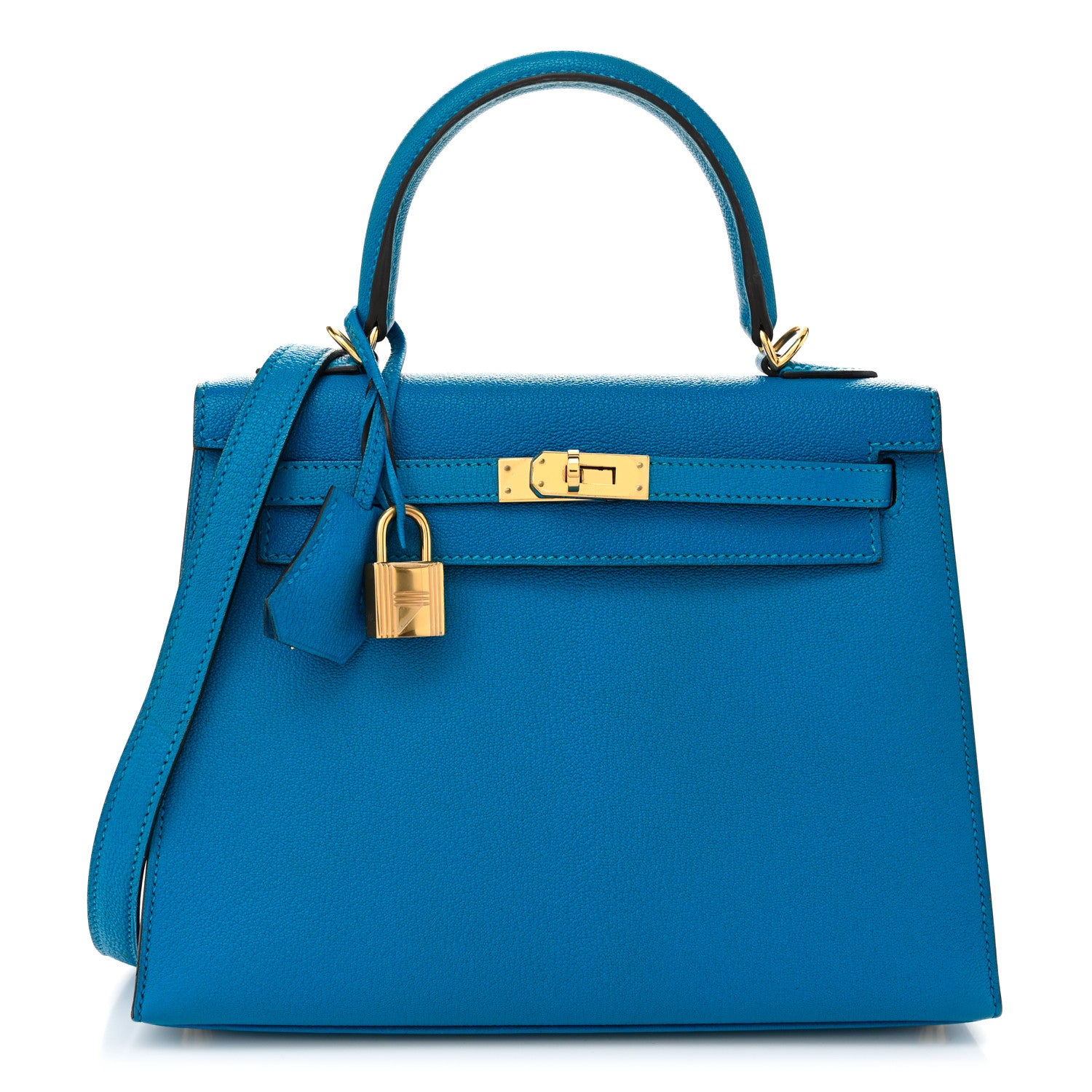 Hermes Chevre Mysore Kelly Sellier 25 Bleu Zanzibar 1 of 12