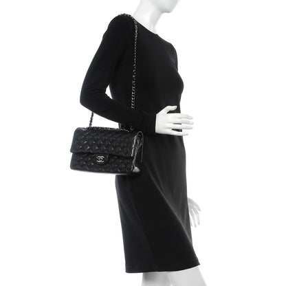Chanel Lambskin Quilted Medium Double Flap Black 3 of 12