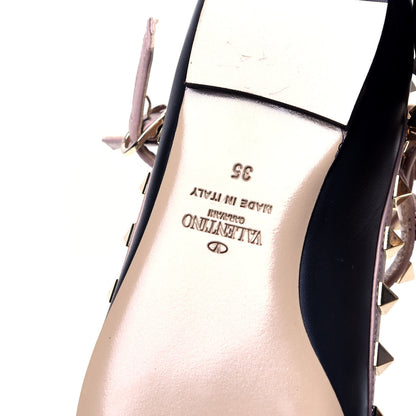 Valentino Garavani Nappa Rockstud Cage Ballerina Flats 35 Black Poudre 7 of 9