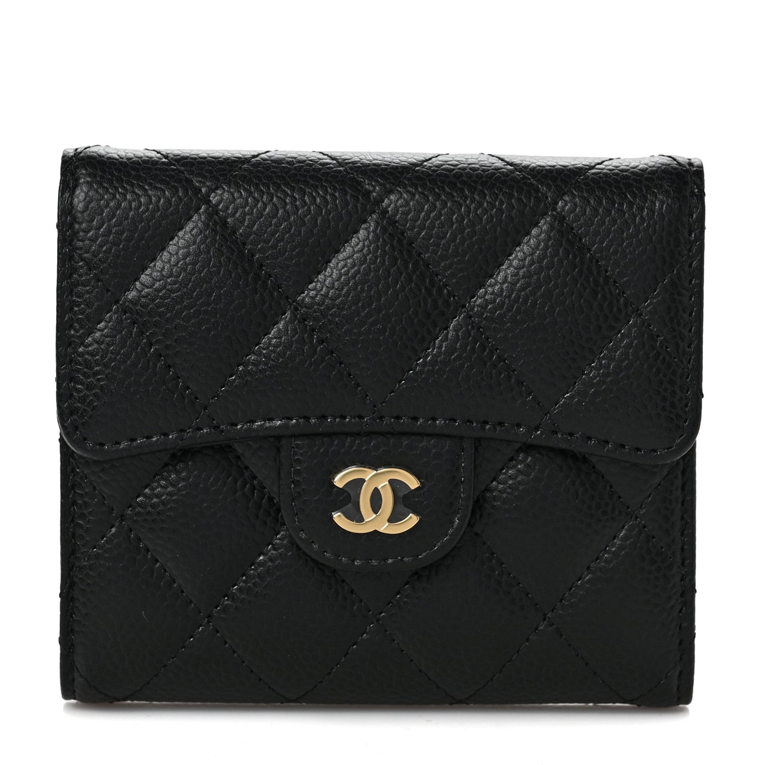 Chanel Caviar Quilted Compact Flap Wallet Black 1 of 8