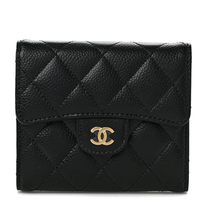 Chanel Caviar Quilted Compact Flap Wallet Black 1 of 8