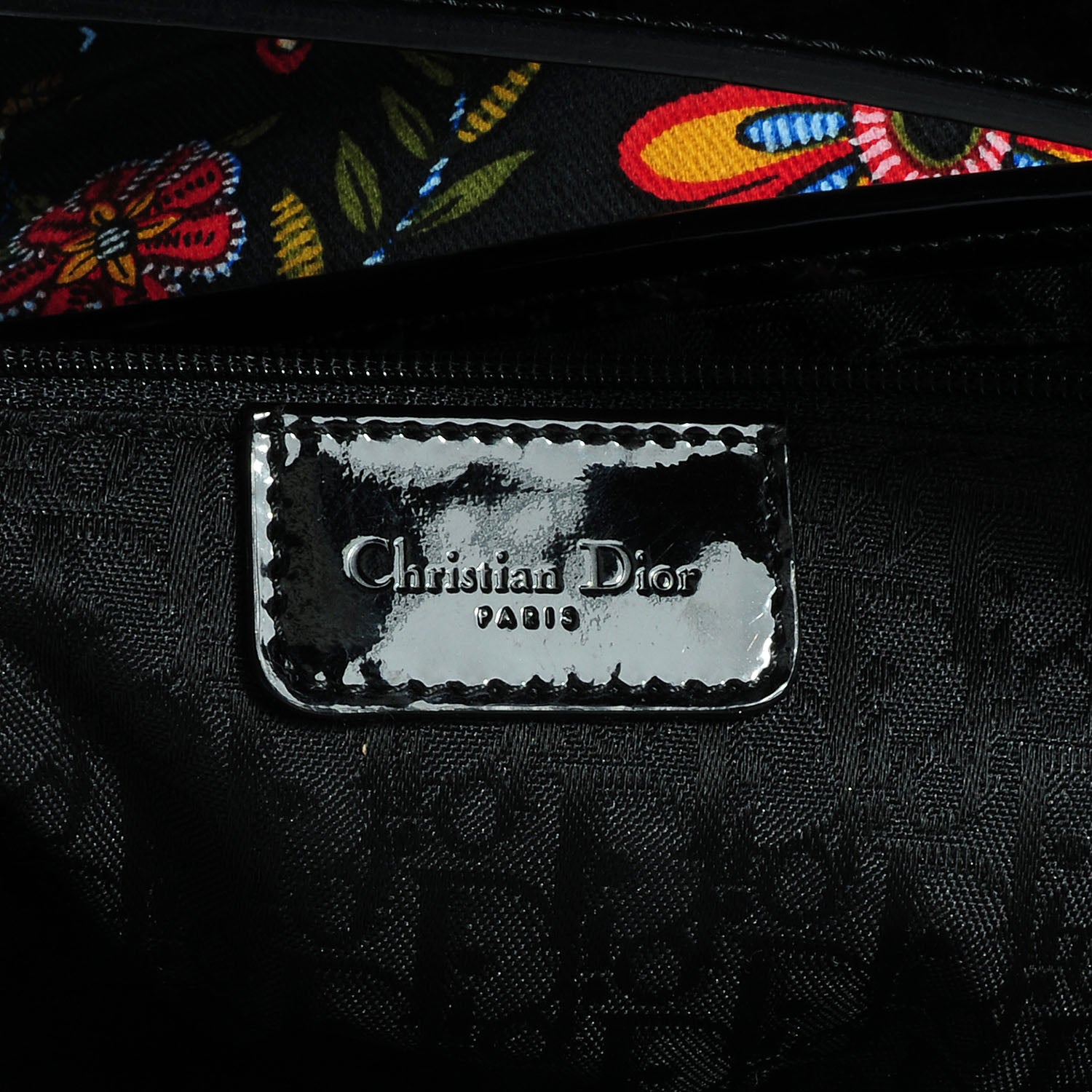 Christian Dior Canvas Floral Saddle Black 6 of 7
