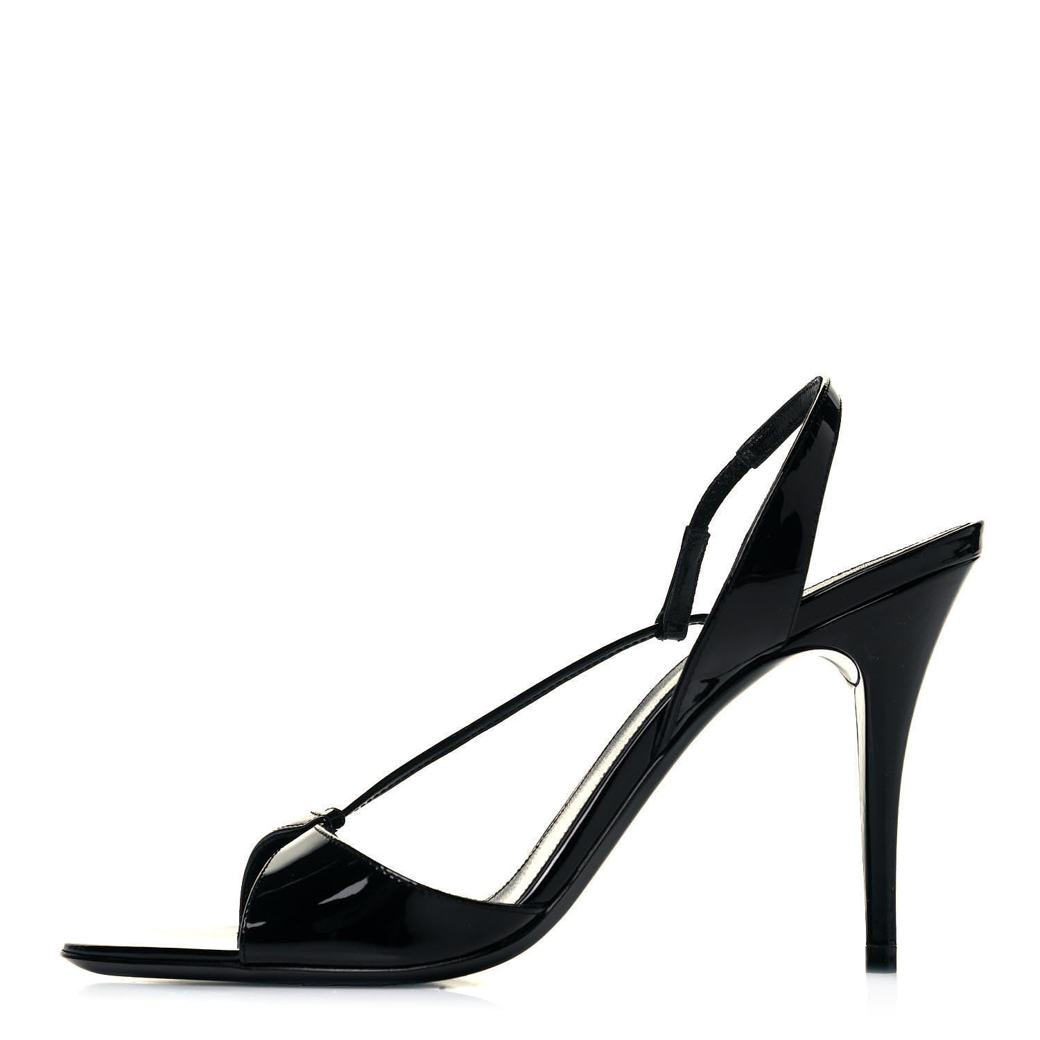 Saint Laurent Patent Calfskin Anouk 110 Sandals 36.5 Black 1 of 7
