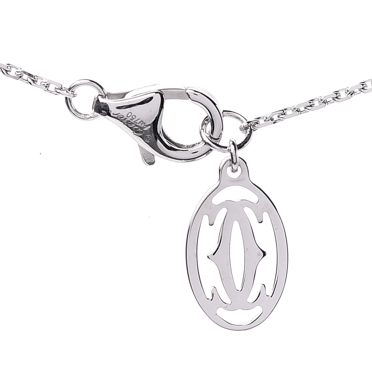 18K White Gold Diamond D'Amour Pave Pendant Necklace