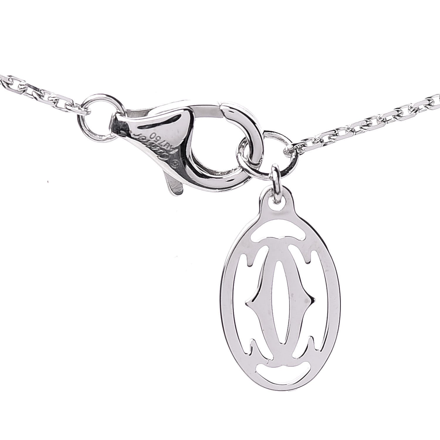 Cartier 18K White Gold Diamond D'Amour Pave Pendant Necklace 6 of 9