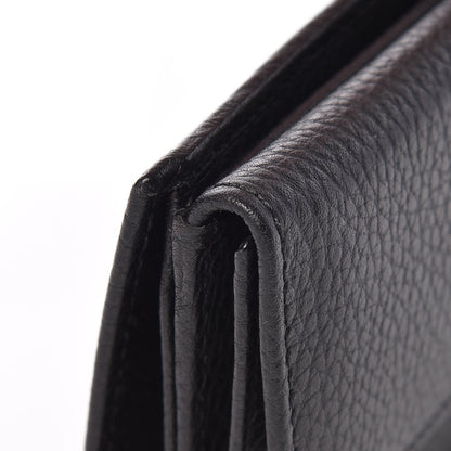Gucci Pebbled Calfskin Punch Continental Flap Wallet Black 12 of 13