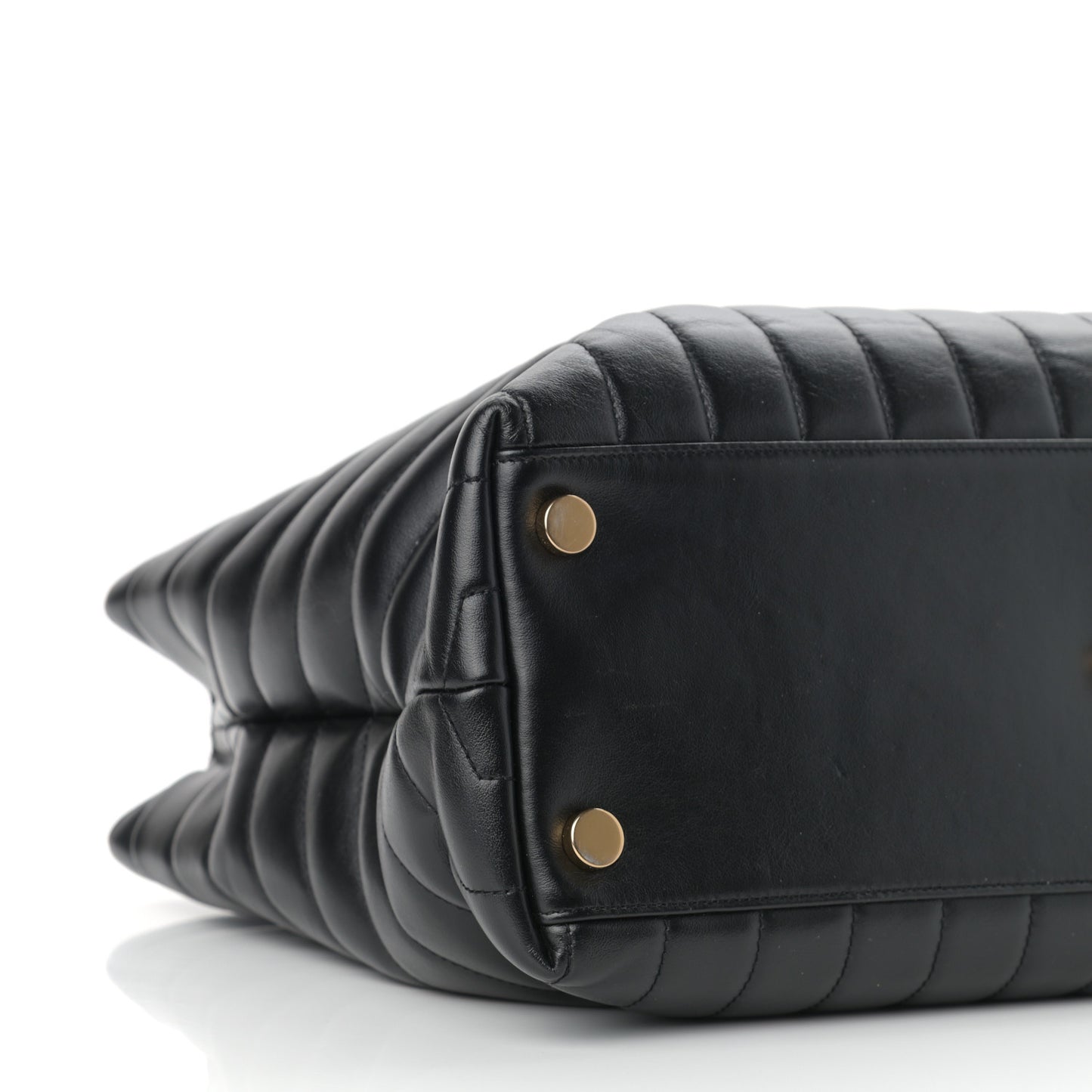 Calfskin Y Quilted Monogram Large Loulou Shopper Black