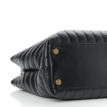 Saint Laurent Calfskin Y Quilted Monogram Large Loulou Shopper Black 8 of 10