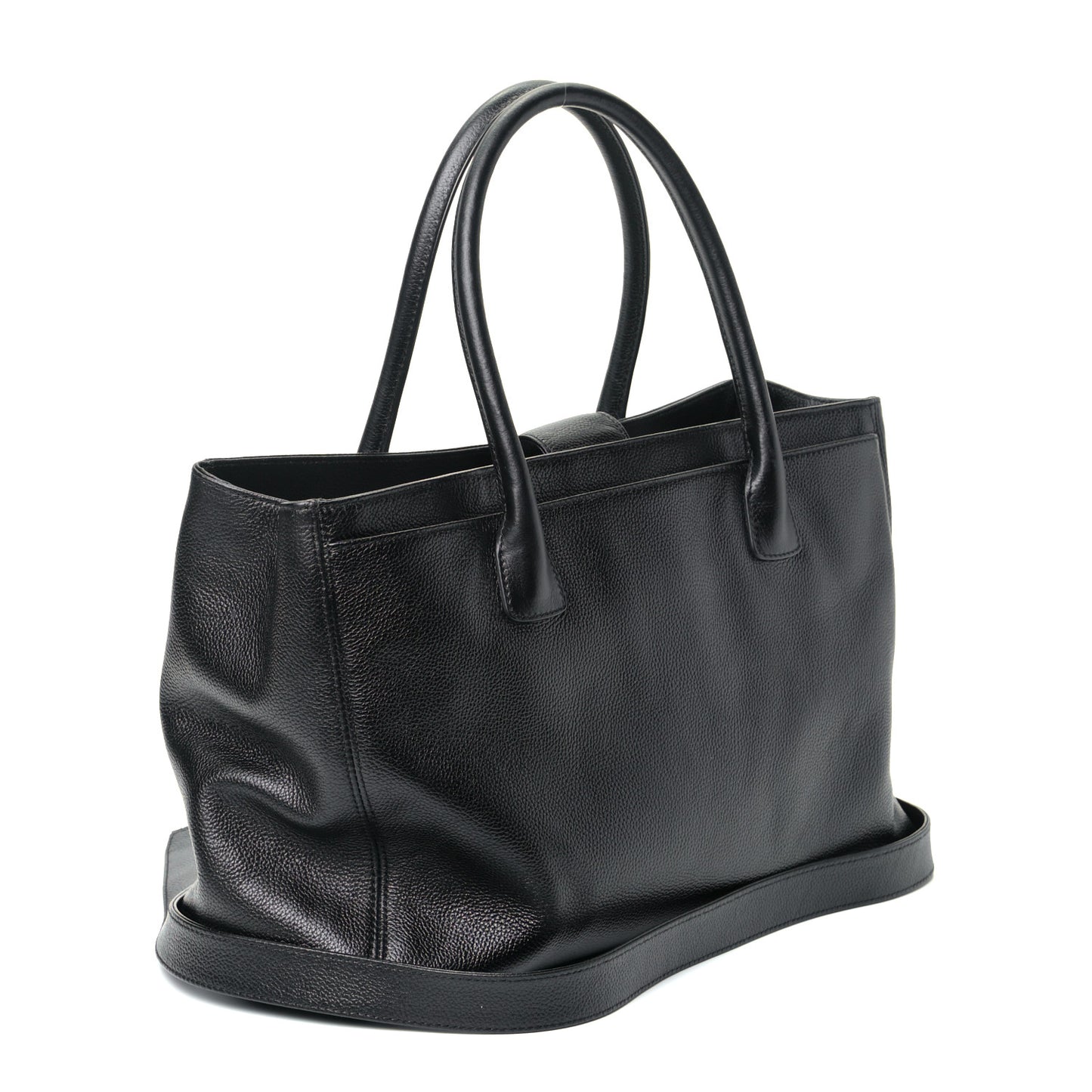 Calfskin Cerf Executive Shopper Tote Black