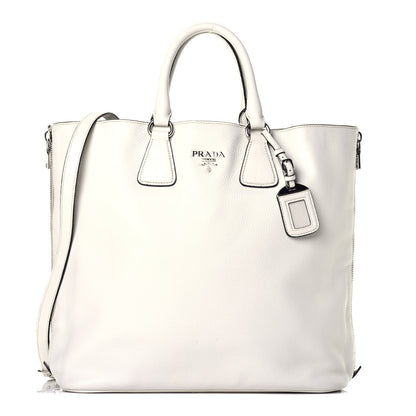 Prada Vitello Daino Side Zip Tote Talco 1 of 9