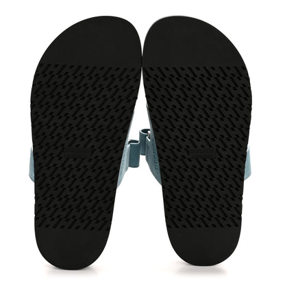 Hermes Suede Goatskin Womens Chypre Sandals 38 Bleu Mineral 6 of 9